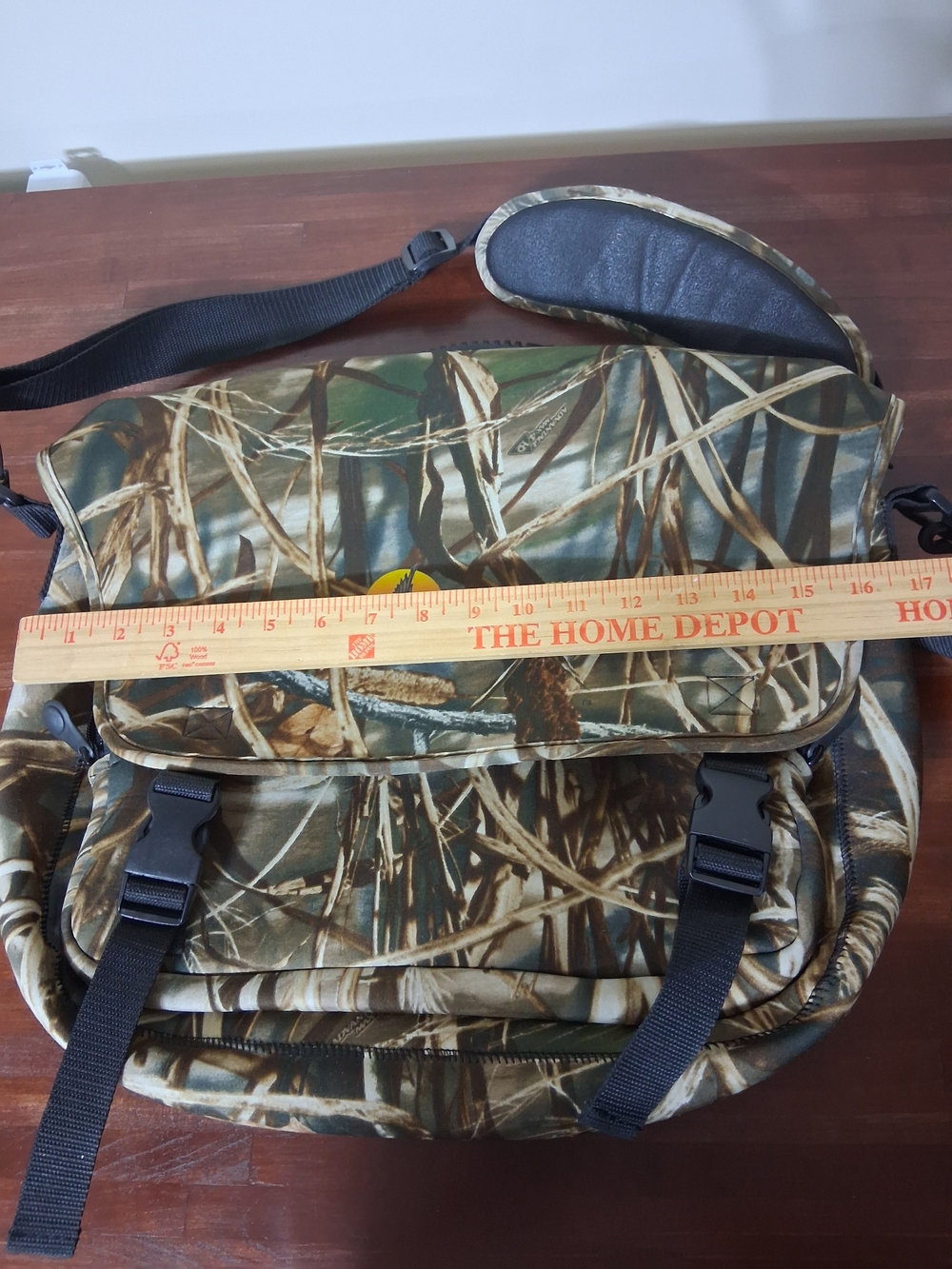 Camo Messenger Hunting Outdoor Bag - Green/Brown - Picture 3 of 5